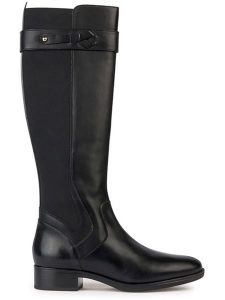 Geox Skórzane kozaki "Felicity" w kolorze czarnym rozmiar: 40. Czarne kozaki Geox, na zimę, bez wzorów, bez obcasa, bez zapięcia. Za 456,87 zł.