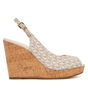 Sandały MICHAEL Michael Kors. Białe sandały MICHAEL Michael Kors, bez wzorów, bez obcasa, na koturnie, bez zapięcia. Za 583,99 zł.