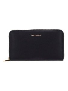 COCCINELLE Skórzany portfel w kolorze czarnym - 18 x 10 cm rozmiar: onesize. Czarne portfele Coccinelle, bez wzorów, z materiału. Za 333,81 zł.