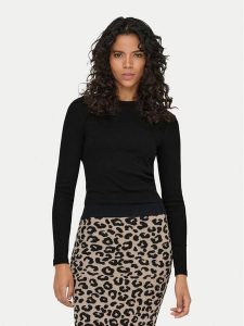 ONLY Bluzka Val 15371305 Czarny Regular Fit. Czarne bluzki ONLY, l, bez wzorów, z bawełny, bez kołnierzyka, bez ramiączek. Za 79,99 zł.