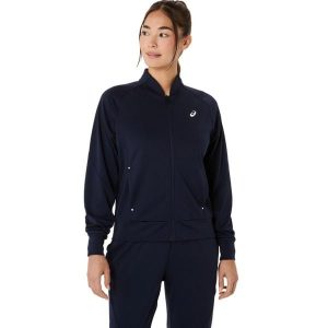 Damska bluza dresowa Asics Warm-Up. Niebieskie bluzy ASICS, bez wzorów, z dresówki, bez kaptura. Za 276,50 zł.