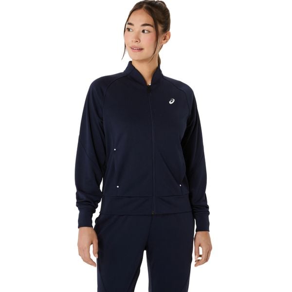 Damska bluza dresowa Asics Warm-Up. Niebieskie bluzy ASICS, bez wzorów, z dresówki, bez kaptura. Za 294,50 zł.