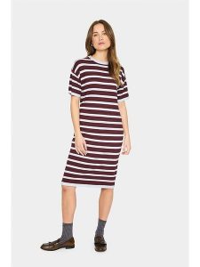 SAINT TROPEZ Sukienka w kolorze bordowym rozmiar: M. Czerwone sukienki Saint Tropez, na co dzień, m, bez wzorów, bez kołnierzyka, bez ramiączek, midi, proste. Za 126,99 zł.