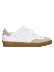 Wojas Skórzane sneakersy w kolorze biało-beżowym rozmiar: 38. Białe trampki Wojas, bez wzorów, bez zapięcia. Za 241,56 zł.