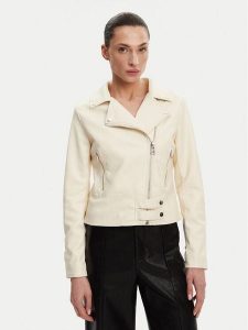 Rinascimento Kurtka z imitacji skóry CFC0119619003 Écru Regular Fit. Kurtki Rinascimento, l, bez wzorów, ze skóry, bez kaptura. Za 289,99 zł.