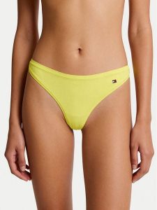 Tommy Hilfiger Stringi UW0UW06046 Żółty jasny. Żółte stringi TOMMY HILFIGER, bez wzorów, z syntetyku. Za 109,99 zł.
