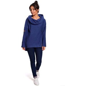 Indygo Asymetryczna Bluza Oversize z Kapturem. Czarne bluzy MOE, l, bez wzorów, z bawełny, z kapturem. Za 253,90 zł.