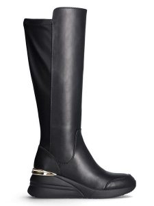 Liu Jo Kozaki w kolorze czarnym rozmiar: 35. Czarne kozaki Liu Jo, na zimę, bez wzorów, bez obcasa, bez zapięcia. Za 559,95 zł.