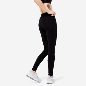 Legginsy fitness damskie Domyos slim. Szare legginsy DOMYOS, bez wzorów, z bawełny. Za 49,99 zł.