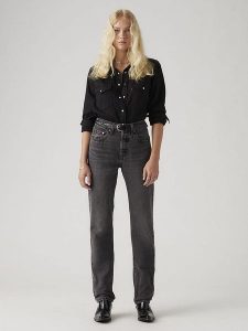 Levi's Dżinsy "501" - Regular fit - w kolorze antracytowym rozmiar: W25/L32. Czarne jeansy Levi's®, z aplikacjami, z podwyższonym stanem. Za 165,55 zł.