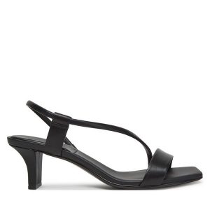Sandały Calvin Klein. Czarne sandały Calvin Klein, bez wzorów, bez obcasa, na słupku, bez zapięcia. Za 449,99 zł.