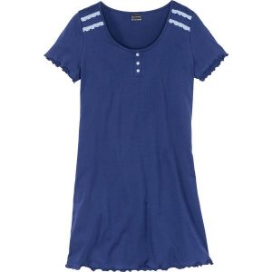 Koszula nocna bonprix kobaltowo-perłowy niebieski. Koszule nocne marki bonprix. Za 16,99 zł.