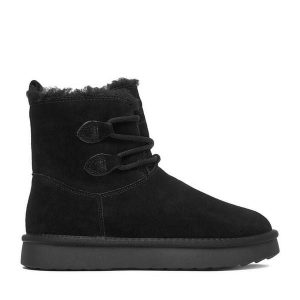 Śniegowce Lasocki. Czarne buty zimowe Lasocki, bez obcasa, bez zapięcia. Za 249,99 zł.