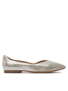 Caprice Baleriny 9-22110-42 Srebrny. Szare balerinki Caprice, bez wzorów, ze skóry, bez obcasa, bez zapięcia. Za 183,99 zł.