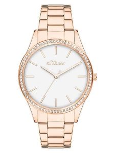 S.Oliver Zegarek kwarcowy w kolorze różowozłoto-białym rozmiar: onesize. Białe, analogowe zegarki s.Oliver. Za 217,99 zł.