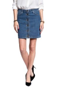 SPÓDNICA JEANSOWA LEE A LINE SKIRT MID STONEWASH L38NMG44 112108286. Niebieskie spódnice Lee, l, bez wzorów, z jeansu. W wyprzedaży za 69,99 zł.