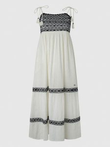 Pepe Jeans Sukienka "Ariel" w kolorze czarno-szarym rozmiar: M. Czarne sukienki Pepe Jeans, m, bez wzorów, z bawełny, bez kołnierzyka, bez ramiączek, maxi. Za 232,78 zł.