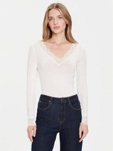 Vero Moda Bluzka Skye 10339843 Biały Slim Fit. Białe bluzki Vero Moda, l, bez wzorów, bez kołnierzyka, bez ramiączek. Za 99,99 zł.
