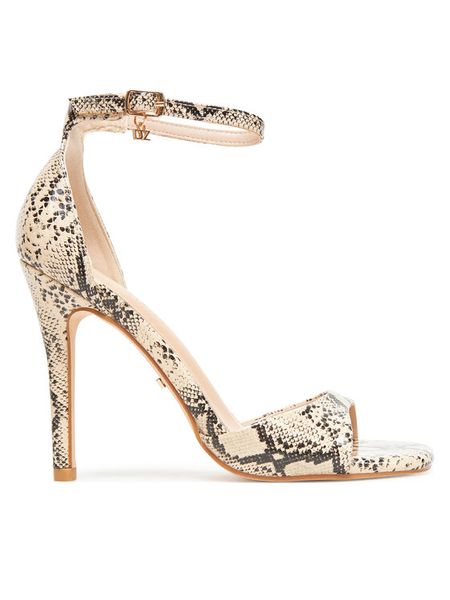 DeeZee Sandały GAF-8598-2 Beżowy. Brązowe sandały DeeZee, bez wzorów, ze skóry, bez obcasa, na szpilce, bez zapięcia. Za 139,99 zł.