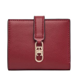 Portfel Tommy Hilfiger. Czerwone portfele TOMMY HILFIGER, bez wzorów. Za 269,99 zł.