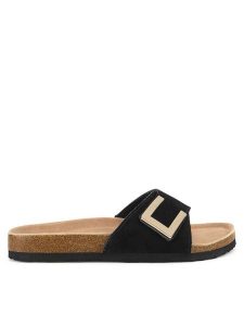 Lasocki Klapki CEO-HYSC0122056-1 Czarny. Czarne klapki Lasocki, bez wzorów, ze skóry, bez obcasa. Za 119,99 zł.