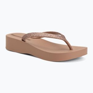 Japonki damskie Ipanema Mesh Chic Plat. Brązowe klapki Ipanema, bez wzorów, z meshu, bez obcasa. Za 129,99 zł.