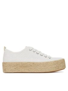 DeeZee Espadryle SH-053 Biały. Białe espadryle DeeZee, bez wzorów, z materiału, bez obcasa. Za 79,99 zł.