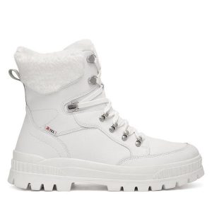 Trzewiki Rieker Revolution Lifestyle. Białe botki Rieker Revolution Lifestyle, bez wzorów, bez obcasa, na płaskiej podeszwie, bez zapięcia. Za 455,00 zł.