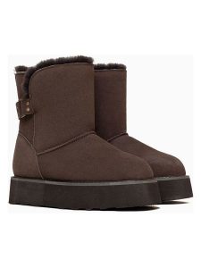 Gooce Skórzane botki "Colorado" w kolorze brązowym rozmiar: 37. Brązowe botki Gooce, bez wzorów, z materiału, bez obcasa, bez zapięcia. Za 260,99 zł.