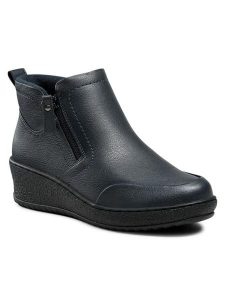 Clara Barson Botki WYL1877-5 Granatowy. Niebieskie botki Clara Barson, bez wzorów, ze skóry, bez obcasa, na koturnie, bez zapięcia. Za 64,98 zł.