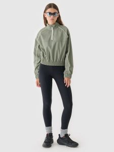 4F Legginsy dzianinowe damskie - czarne L. Czarne legginsy 4f, bez wzorów, z dzianiny, z podwyższonym stanem. W wyprzedaży za 59,99 zł.