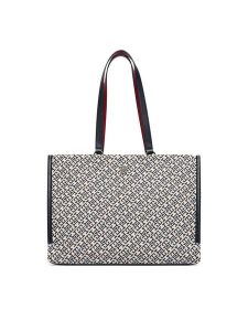 Tommy Hilfiger Torebka Th Jacquard Tote AW0AW19009 Niebieski. Niebieskie shopper bag TOMMY HILFIGER, bez wzorów, z materiału, bez dodatków. Za 699,99 zł.