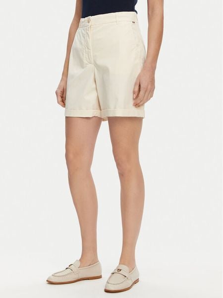 Tommy Hilfiger Szorty materiałowe WW0WW42457 Écru Regular Fit. Szorty TOMMY HILFIGER, bez wzorów, z bawełny. Za 239,99 zł.