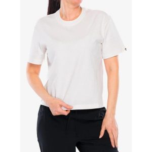 Koszulka bawełniana damska Mons Royale Yonder Merino Organic Cotton T-Shirt. Białe koszulki sportowe Mons Royale, bez wzorów, z bawełny, bez ramiączek. Za 193,99 zł.