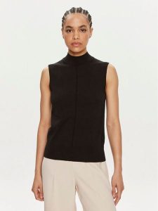 Calvin Klein Golf K20K207568 Czarny Slim Fit. Czarne golfy Calvin Klein, bez wzorów, z bawełny. Za 259,99 zł.