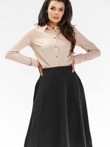Spódnica Model A673 Black - awama. Czarne spódnice Awama, do pracy, l, bez wzorów, z elastanu, biznesowe, midi. Za 258,46 zł.