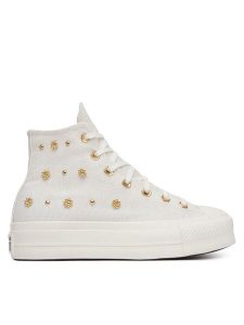 Converse Trampki Chuck Taylor All Star Heathered Glam A16892C Écru. Białe trampki Converse, bez wzorów, z materiału, bez zapięcia. Za 449,99 zł.