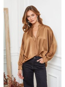 Joséfine Bluzka "Patrick" w kolorze karmelowym rozmiar: S. Brązowe bluzki Joséfine, s, bez wzorów, bez kołnierzyka, bez ramiączek. Za 114,17 zł.