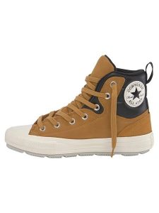 Converse Skórzane sneakersy "Ctas Berkshire" w kolorze jasnobrązowo-czarnym rozmiar: 37,5. Brązowe trampki Converse, bez wzorów, za kostkę, bez zapięcia. Za 257,45 zł.