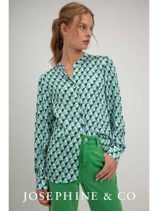 Josephine & Co Bluzka "Sigrid" w kolorze zielonym rozmiar: 44. Zielone bluzki Josephine & Co, bez wzorów, z wiskozy, bez kołnierzyka, bez ramiączek. Za 180,06 zł.