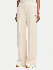 Guess Spodnie dresowe V6YB18 K4315 Beżowy Regular Fit. Brązowe spodnie dresowe Guess, l, z aplikacjami, z dresówki. Za 394,99 zł.