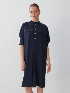Someday. Sukienka w kolorze granatowym rozmiar: 38. Niebieskie sukienki someday., na co dzień, bez wzorów, bez kołnierzyka, bez ramiączek, midi, proste. Za 195,99 zł.