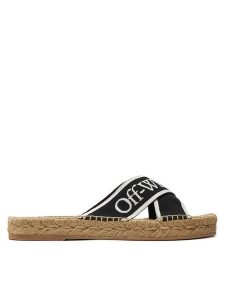 Off-White Espadryle OWIB012S23FAB0011001 Czarny. Czarne espadryle OFF-WHITE, bez wzorów, z materiału, bez obcasa. Za 919,99 zł.