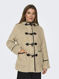 ONLY Kurtka polarowa w kolorze beżowym rozmiar: XL. Brązowe swetry oversize ONLY, xl, bez wzorów, z polaru, bez ramiączek. Za 92,21 zł.