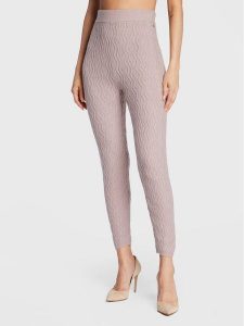 Guess Legginsy Cable Mix W2BB38 Z2QA0 Fioletowy Slim Fit. Fioletowe legginsy Guess, z aplikacjami, z syntetyku. Za 239,99 zł.