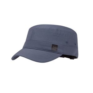 Czapka z daszkiem BUFF MILITARY CAP SOLID ASH. Niebieskie czapki Buff, bez wzorów, z nylonu, klasyczne. Za 139,90 zł.