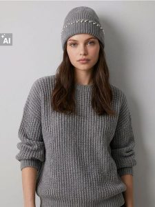Prążkowana czapka beanie z domieszką wełny - szary. Szare czapki Sinsay, bez wzorów, prążkowane. Za 24,99 zł.