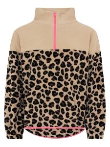 Zwillingsherz Bluza polarowa "Leo" w kolorze beżowym rozmiar: M. Brązowe bluzy Zwillingsherz, m, bez wzorów, z polaru, bez kaptura. Za 175,67 zł.