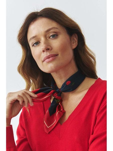 TATUUM Jedwabna chusta "Sili" w kolorze czerwono-granatowym rozmiar: onesize. Czerwone apaszki i chusty Tatuum, bez wzorów, z jedwabiu. Za 144,24 zł.