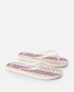Japonki damskie Rip Curl Mixed Bloom Open Toe. Czerwone klapki Rip Curl, bez wzorów, z materiału, z otwartym noskiem, bez obcasa. Za 77,99 zł.